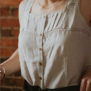 Romantic linen tank top
